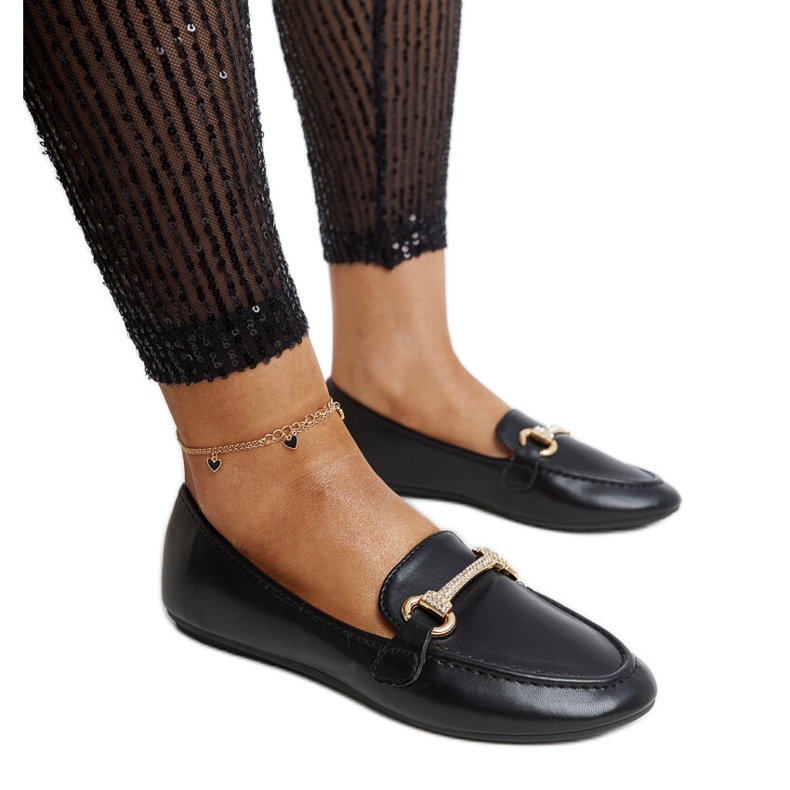Mocassins noirs avec boucle décorative, Paddy le noir
