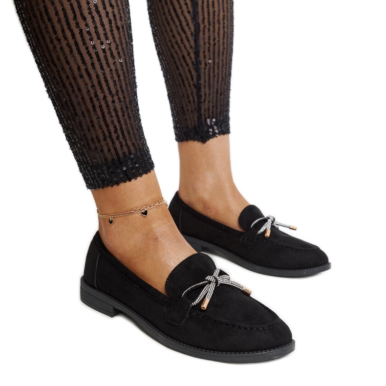 Mocassins noirs avec nœud décoratif Endike le noir