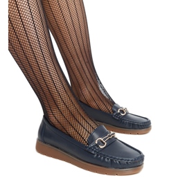Mocassins bleu marine à boucle d'Anisah