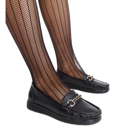 Mocassins noirs avec boucle d'Anisah le noir