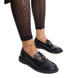 Mocassins noirs avec boucle Laurel le noir