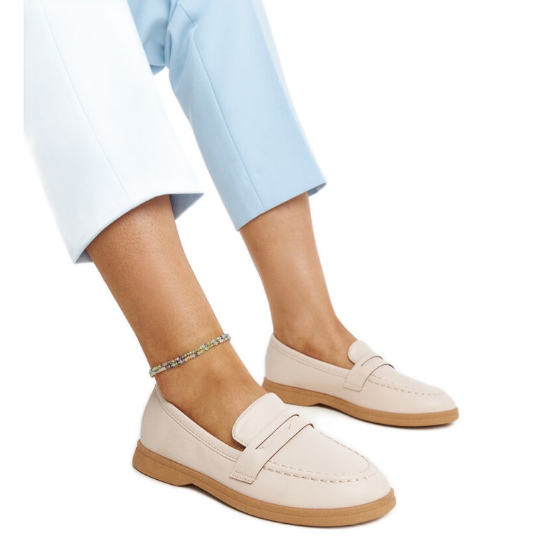 Mocassins Nawrah classiques beige clair Mocassins Nawrah classiques beige clair