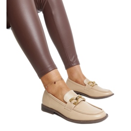 Mocassins beiges à boucle Léa