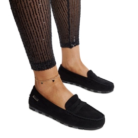 Mocassins Nafisah en daim noir le noir