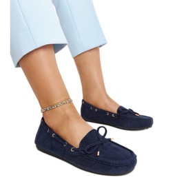 Mocassins en daim bleu marine par Aneesa