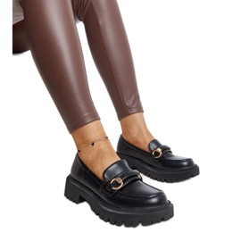 Mocassins noirs avec boucle Lasima