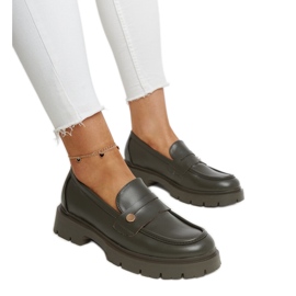 Mocassins en cuir Eco vert foncé Mladenka