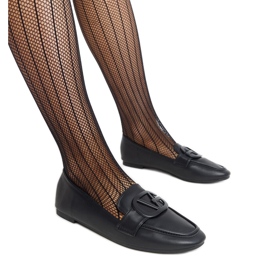 Mocassins à boucle noirs par Delgi