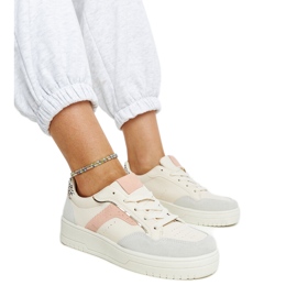 Baskets à plateforme Walda blanches beige