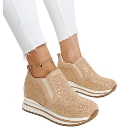 Baskets compensées Cadelaria marron brun