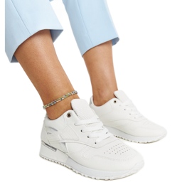 Baskets Tasnim blanches en peau de serpent