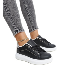 Baskets noires avec strass décoratifs Perica