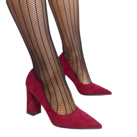 Escarpins à talons hauts bordeaux de Leea rouge