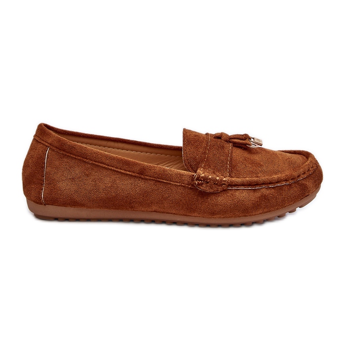 Mocassins Ontala classiques en suède pour femmes, couleur camel brun