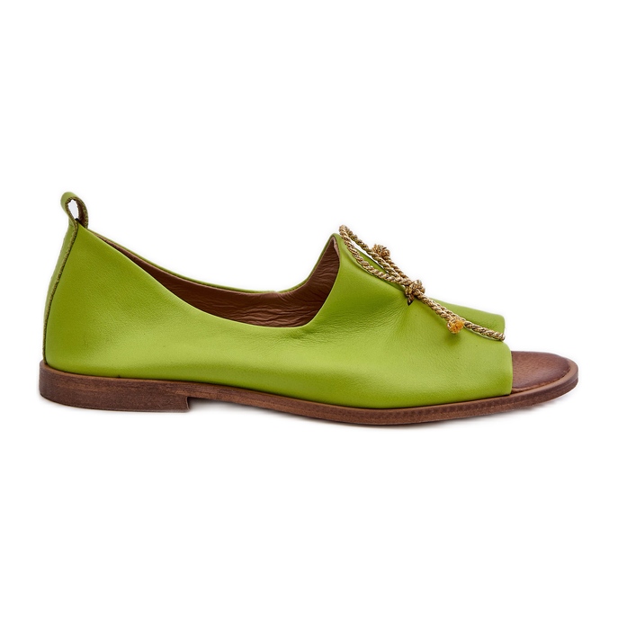 Zazoo 2660 Ballerines en cuir pour femme Citron vert