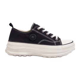 Baskets pour femmes à semelle massive Big Star NN274125 noir le noir