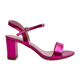 Sandales à talons hauts métallisées Fuchsia Glindra rose