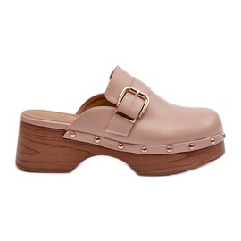 Tongs beiges Seprilla Clog pour femmes avec boucle