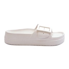 Tongs en mousse pour femmes sur la plateforme avec boucle Big Star NN274A661 blanc