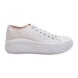 Baskets pour femmes sur une plateforme massive, blanc Amyete blanche
