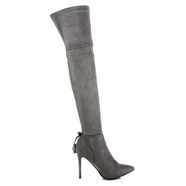 Vices Bottes boho sur un talon haut gris