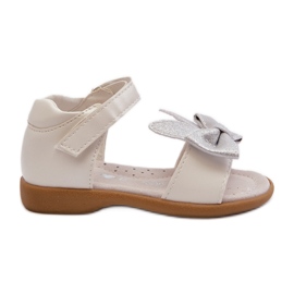 Sandales pour enfants avec nœud, fermeture velcro, blanc Wistala