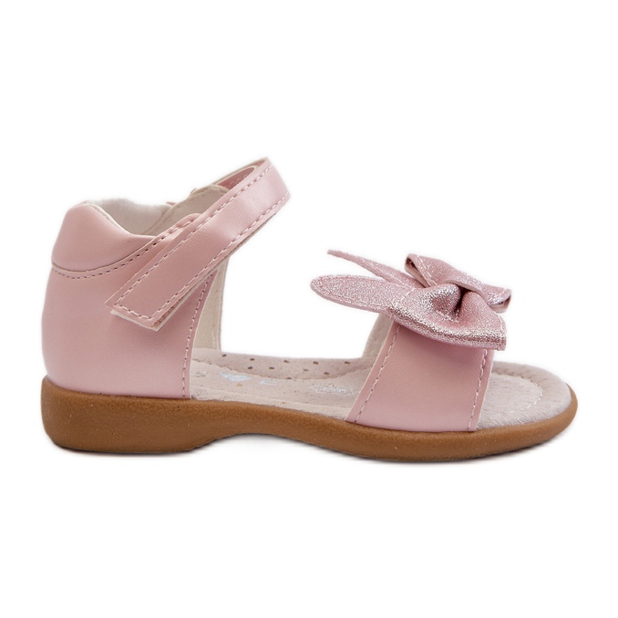 Sandales enfants avec nœud et fermeture velcro, rose Wistala Sandales enfants avec nœud et fermeture velcro, rose Wistala