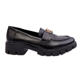 Jezzi Mocassins élégants pour femmes avec décoration dorée, noir Tosisa le noir Jezzi Mocassins élégants pour femmes avec décoration dorée, noir Tosisa le noir