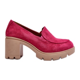 Chaussures pour femmes en daim écologique à talons hauts et plateforme Fuchsia Arablosa rose