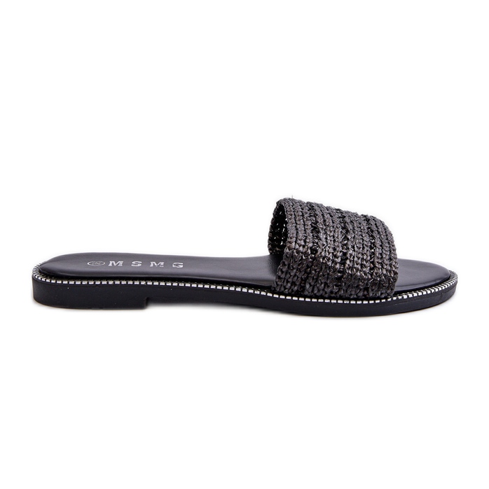 Sandales Pour Femmes À Talons Plats Tressés, Radians Noirs le noir Sandales Pour Femmes À Talons Plats Tressés, Radians Noirs le noir