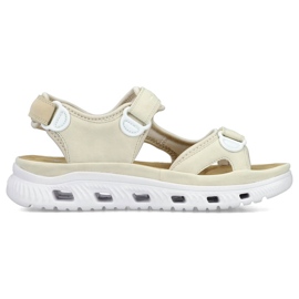 Sandales confortables à velcro beiges pour femmes Rieker 64074-60 Sandales confortables à velcro beiges pour femmes Rieker 64074-60