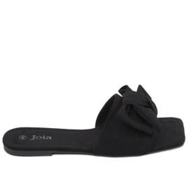 Claquettes noires à semelle carrée Nisha le noir