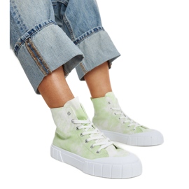 Baskets montantes en tissu Raissa vert clair