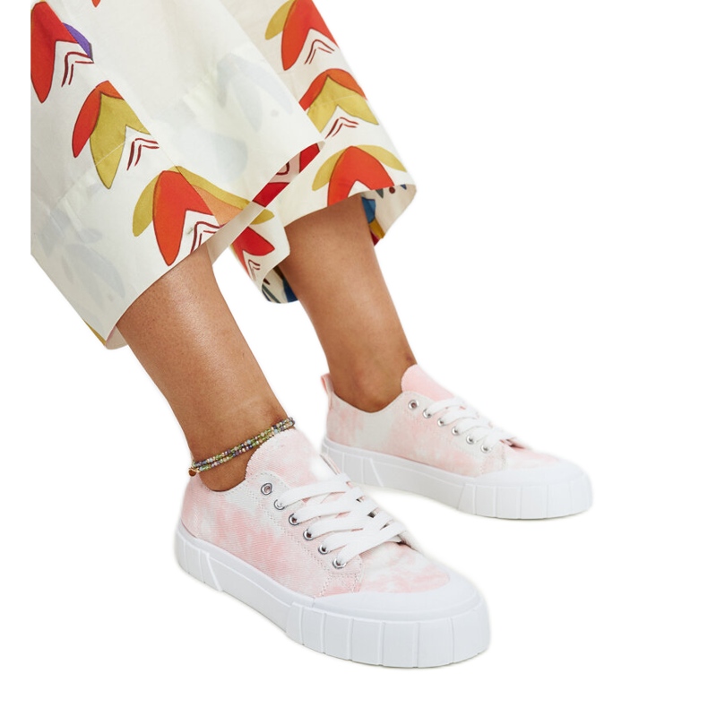 Baskets Jerina roses en tissu