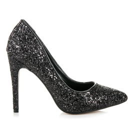 Via Giulia  Talons hauts scintillants noir