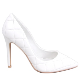 Escarpins matelassés à talons hauts de Raquel White blanc