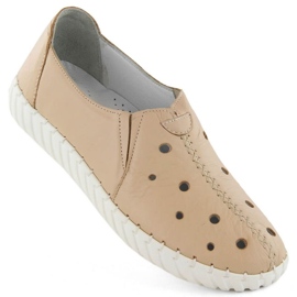 Artiker W HBH66B chaussures ajourées en cuir beige
