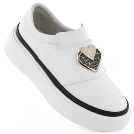 Artiker W HBH69 chaussures en cuir, blanc blanche