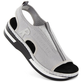 Sandales à enfiler confortables Rieker W RKR686 métallisé