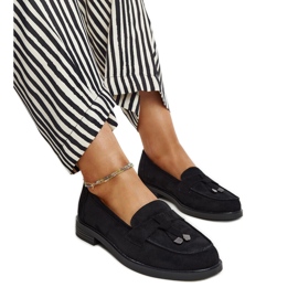 Mocassins Vinceza en daim noir le noir