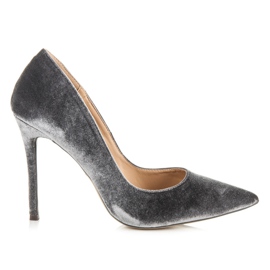 Vices Escarpins en velours à la mode gris
