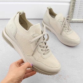 Chaussures de sport compensées confortables pour femmes, beige Remonte D2406-60