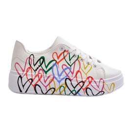 Baskets Femme Avec Coeurs Blanc Claral
