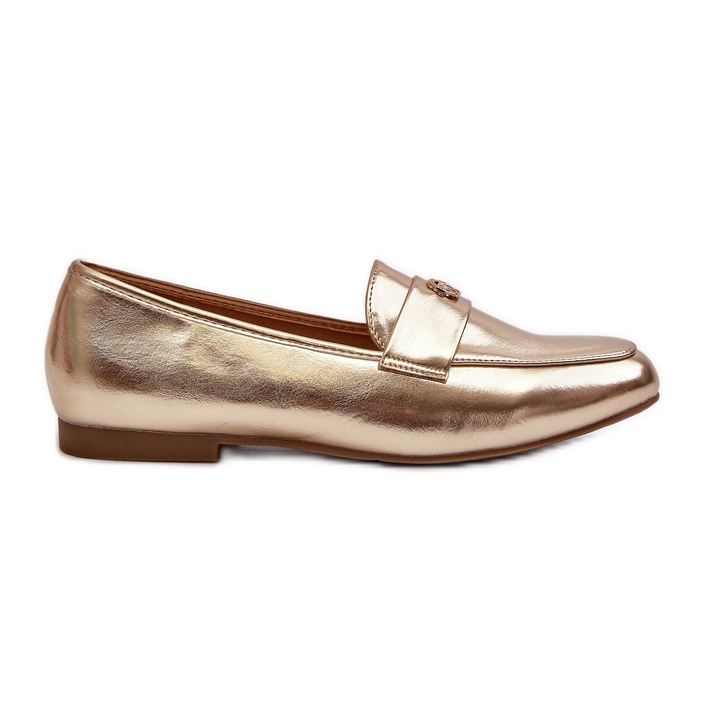 Mocassins Femme Talon Plat Doré Sylvaine d'or