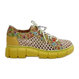Chaussures en cuir pour femmes Maciejka 05850-09 Citron vert
