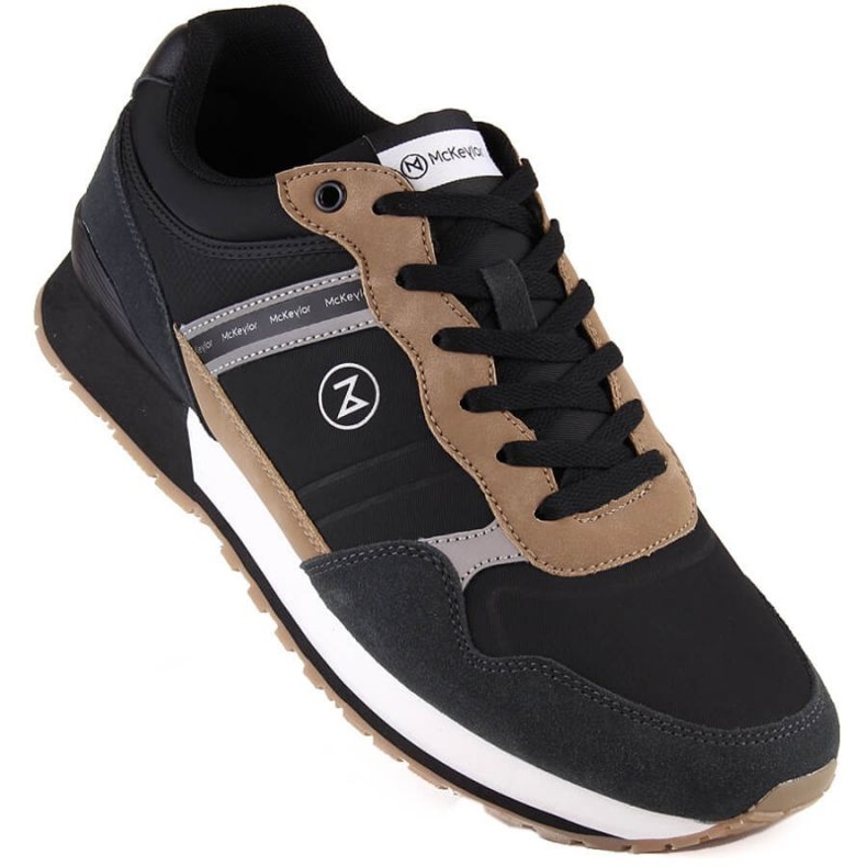 McKeylor JAN289A chaussures de sport en cuir, noir le noir