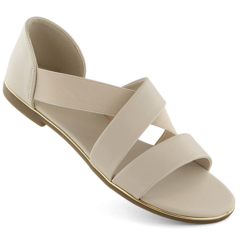 Sandales à enfiler femme avec élastique, beige Jezzi 3882 Sandales à enfiler femme avec élastique, beige Jezzi 3882