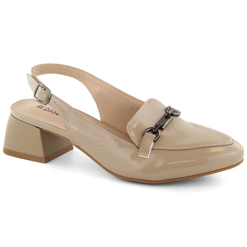 M. DASZYŃSKI Sandales à talons hauts vernies pour femmes, beige M.Daszyński MR23112-4 M. DASZYŃSKI Sandales à talons hauts vernies pour femmes, beige M.Daszyński MR23112-4