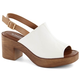 M. DASZYŃSKI Sandales pour femmes à talon haut et plateforme, blanc M.Daszyński MR23117-4 blanche