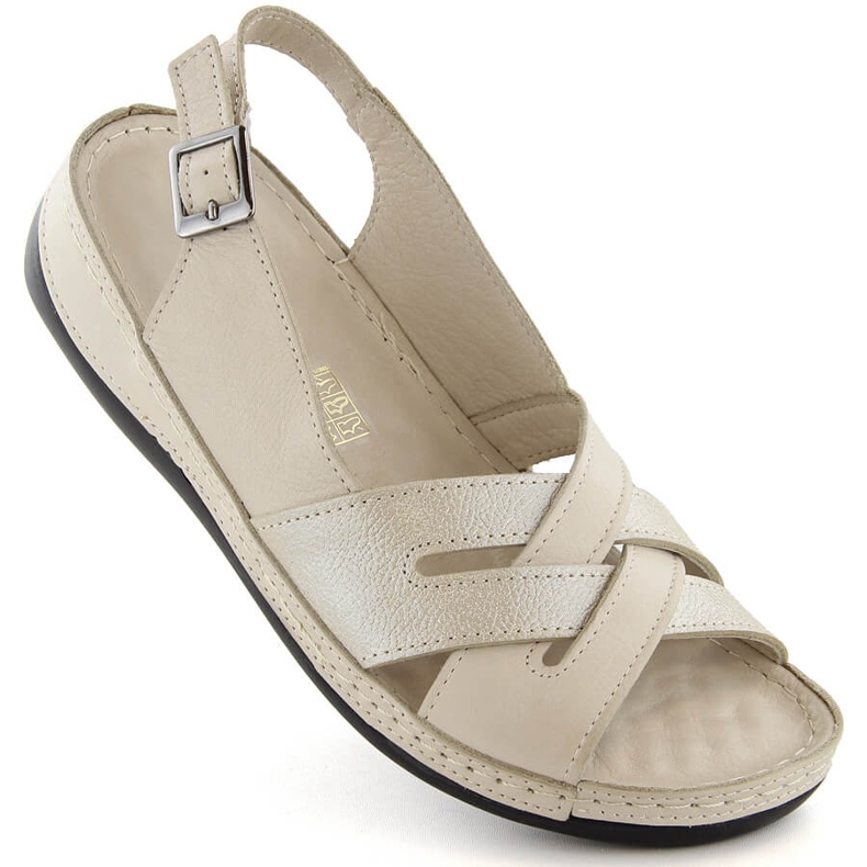 Sandales en cuir beiges pour femmes T.Sokolski L24-159